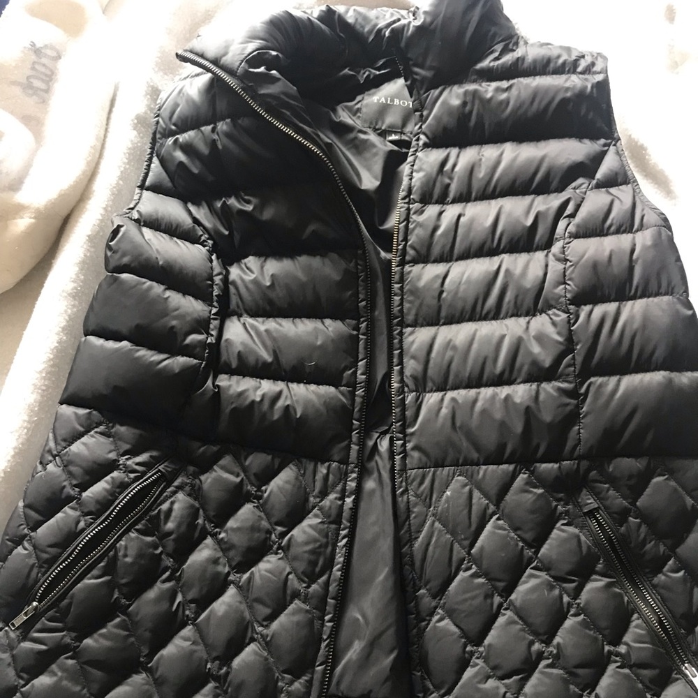 Talbots black puffer vest